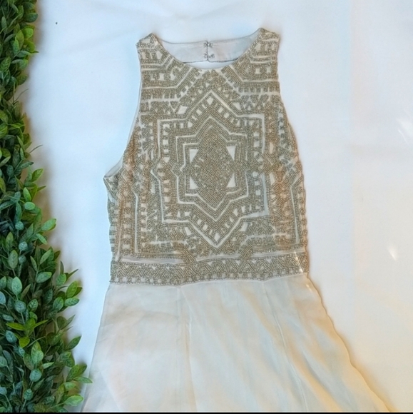 Mara Hoffman Athena beaded silk chiffon gown 0 wedding bohemian - Picture 4 of 16